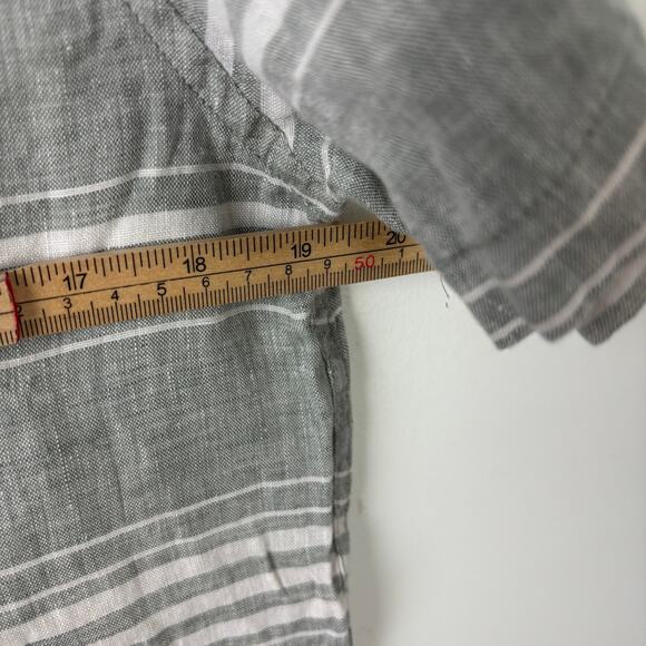 COASTAL CLASSIC Linen Shirt – Madewell Gray Stripe Button-Up – Men’s M - Picture 5 of 6